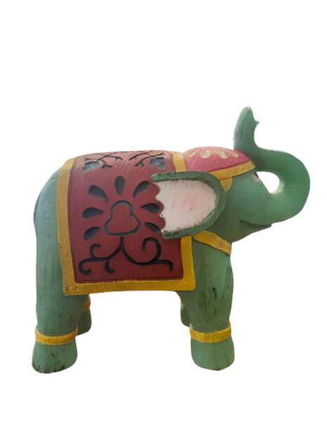 Elefante em madeira pintada