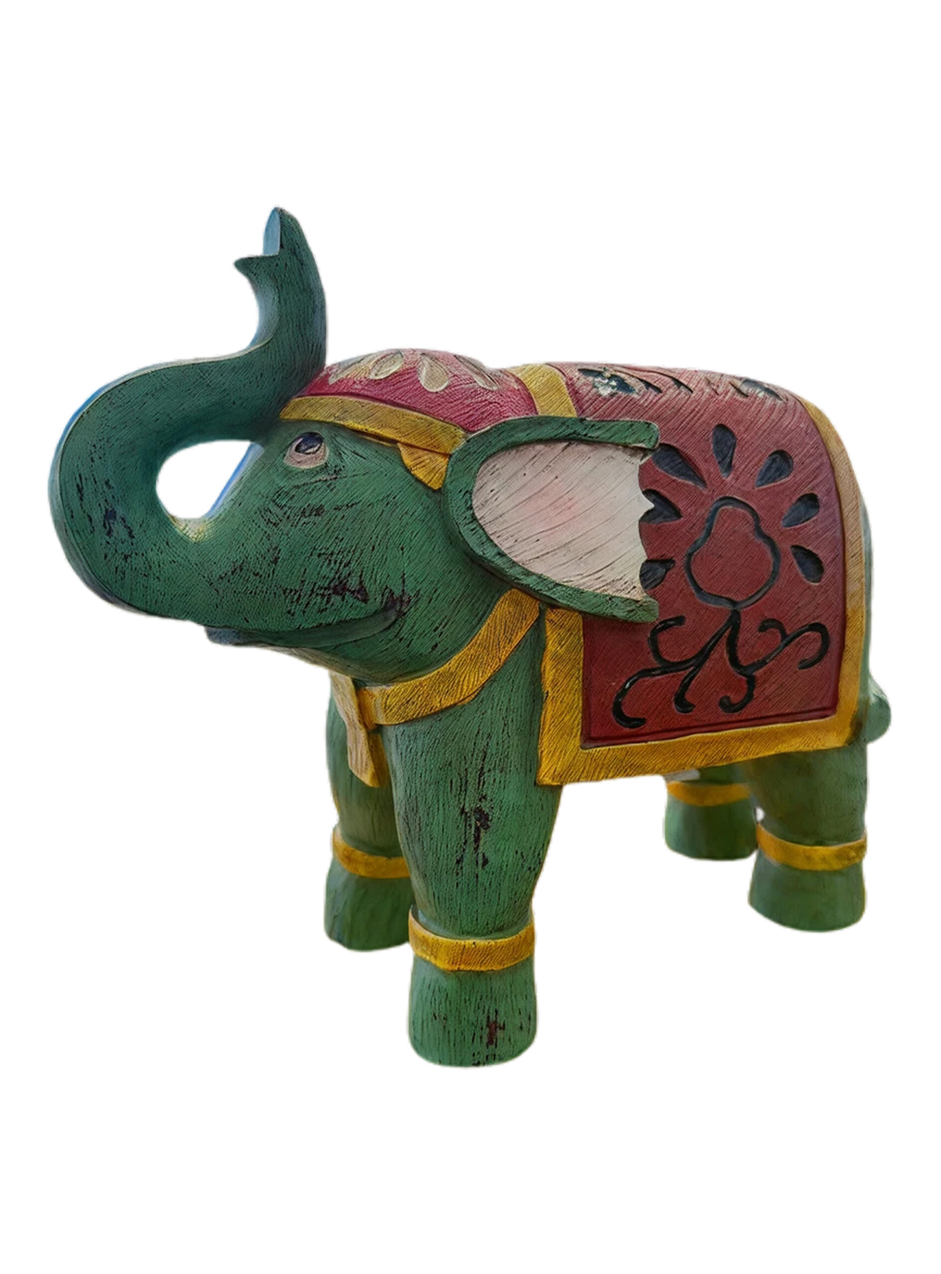 Elefante em madeira pintada